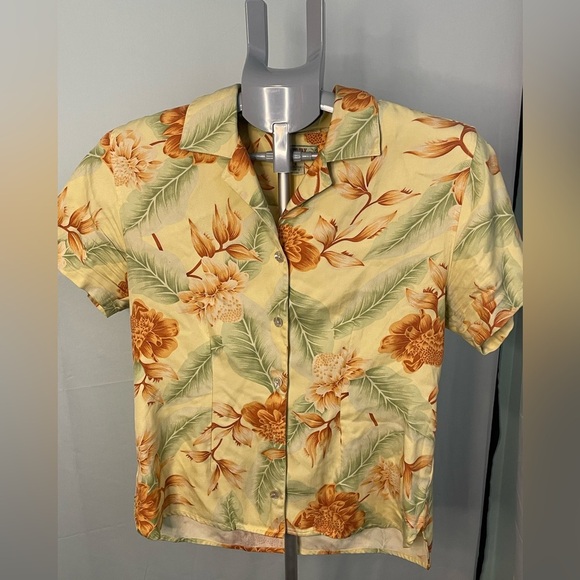 Vintage Tommy Bahama Silk Yellow Hawaiian Shirt size‎ small - Picture 1 of 9